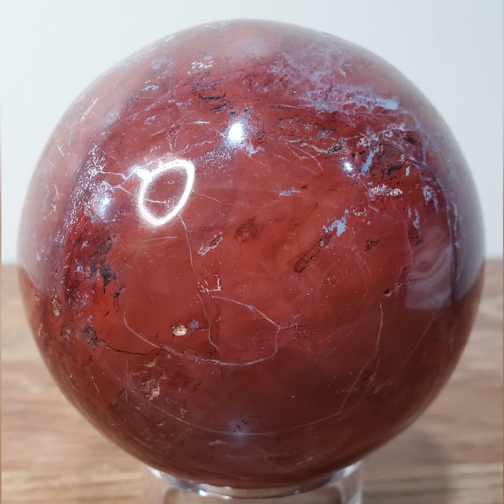 1.6 lbs Red Jasper Crystal Sphere 81mm 1.6 Pounds